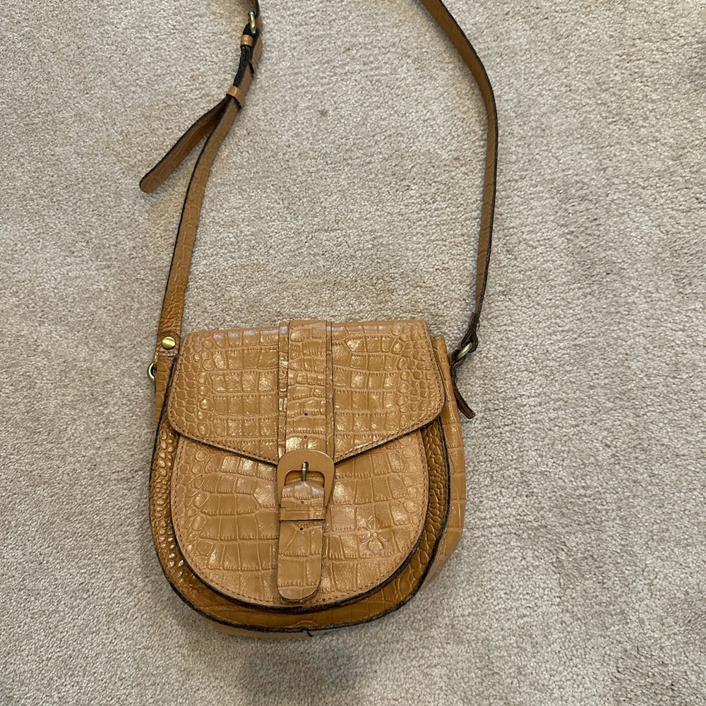 Patricia Nash Brown Croc-Embossed Shoulder Bag